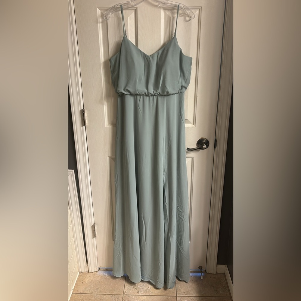 Birdy Grey Sage Green Gwennie bridesmaid dress.